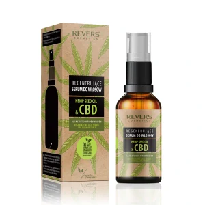 Regenerační CBD sérum na vlasy s konopným olejem – proti krepatění 50ml Revers